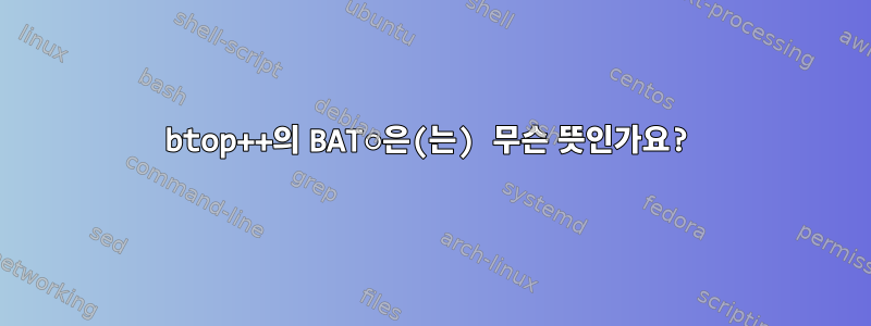 btop++의 BAT○은(는) 무슨 뜻인가요?