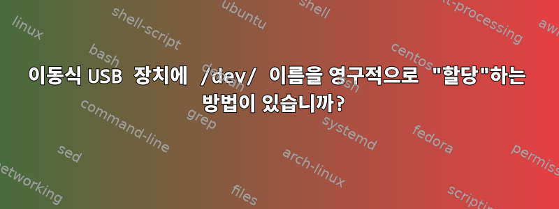 이동식 USB 장치에 /dev/ 이름을 영구적으로 "할당"하는 방법이 있습니까?