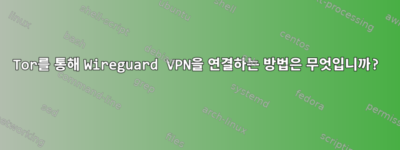 Tor를 통해 Wireguard VPN을 연결하는 방법은 무엇입니까?