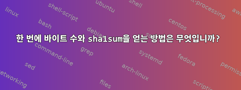 한 번에 바이트 수와 sha1sum을 얻는 방법은 무엇입니까?