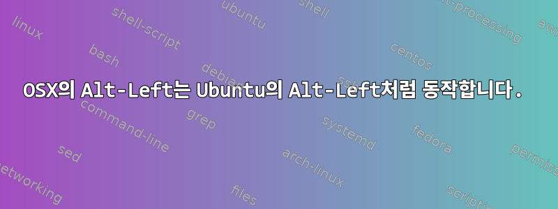 OSX의 Alt-Left는 Ubuntu의 Alt-Left처럼 동작합니다.