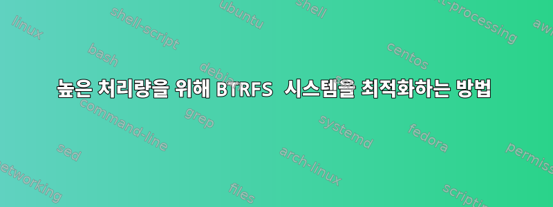 높은 처리량을 위해 BTRFS 시스템을 최적화하는 방법