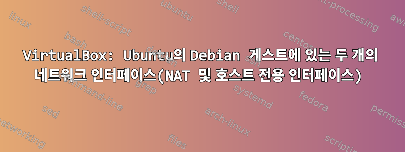 VirtualBox: Ubuntu의 Debian 게스트에 있는 두 개의 네트워크 인터페이스(NAT 및 호스트 전용 인터페이스)