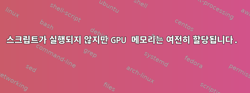 스크립트가 실행되지 않지만 GPU 메모리는 여전히 할당됩니다.