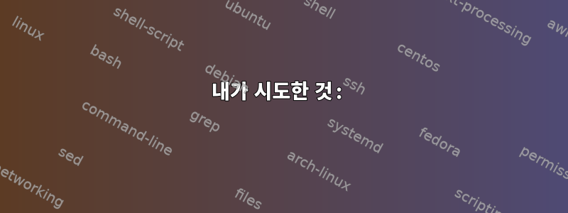 내가 시도한 것: