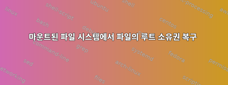 마운트된 파일 시스템에서 파일의 루트 소유권 복구