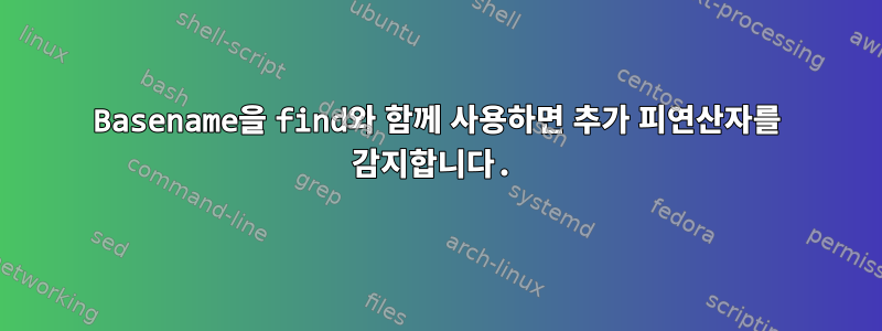 Basename을 find와 함께 사용하면 추가 피연산자를 감지합니다.