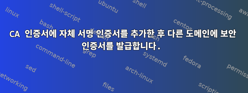 CA 인증서에 자체 서명 인증서를 추가한 후 다른 도메인에 보안 인증서를 발급합니다.