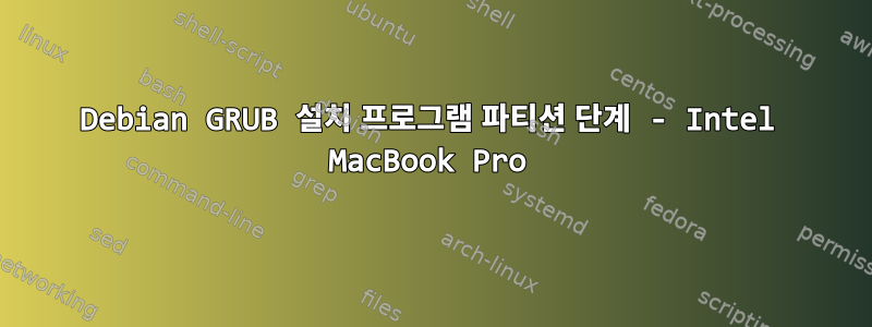 Debian GRUB 설치 프로그램 파티션 단계 - Intel MacBook Pro