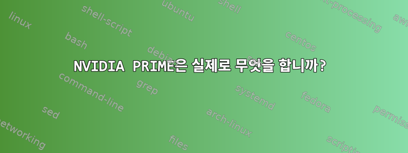 NVIDIA PRIME은 실제로 무엇을 합니까?