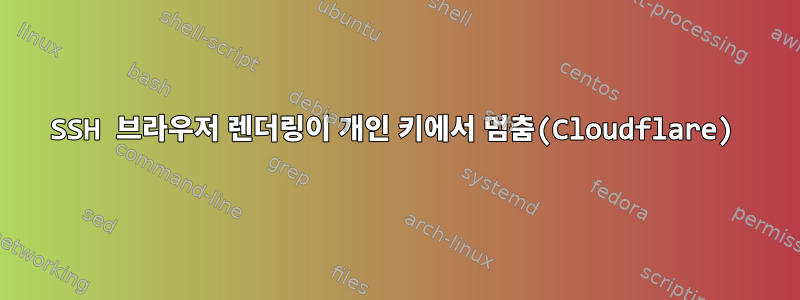 SSH 브라우저 렌더링이 개인 키에서 멈춤(Cloudflare)