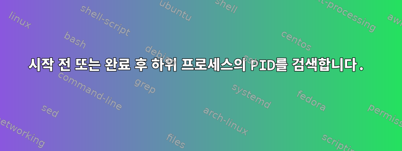 시작 전 또는 완료 후 하위 프로세스의 PID를 검색합니다.