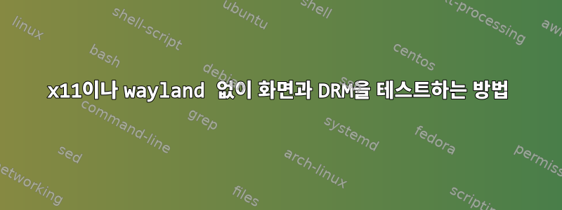 x11이나 wayland 없이 화면과 DRM을 테스트하는 방법