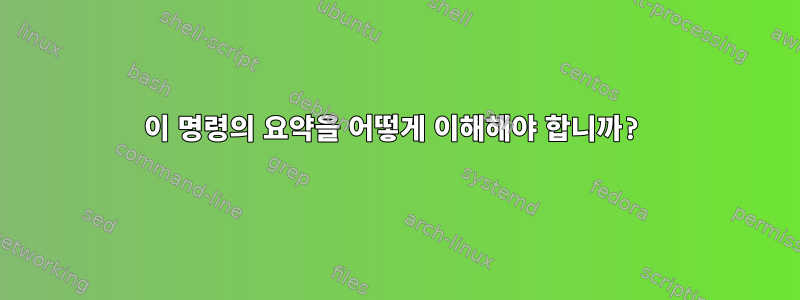 이 명령의 요약을 어떻게 이해해야 합니까?