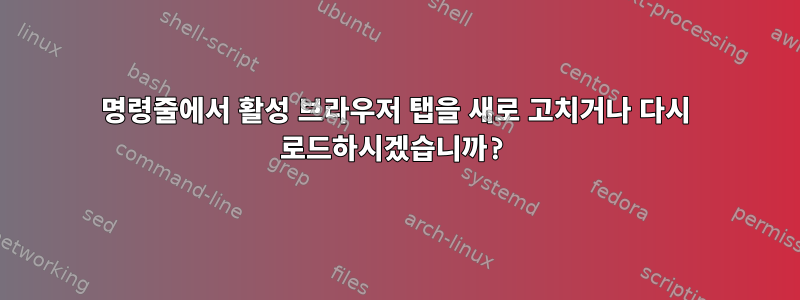 명령줄에서 활성 브라우저 탭을 새로 고치거나 다시 로드하시겠습니까?