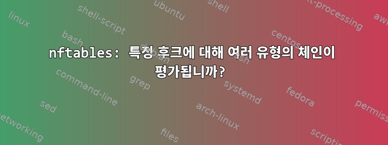 nftables: 특정 후크에 대해 여러 유형의 체인이 평가됩니까?