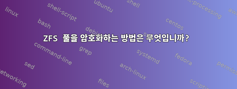 ZFS 풀을 암호화하는 방법은 무엇입니까?