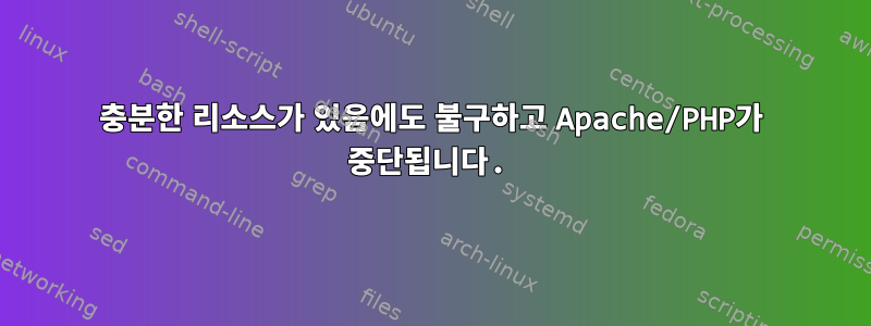 충분한 리소스가 있음에도 불구하고 Apache/PHP가 중단됩니다.