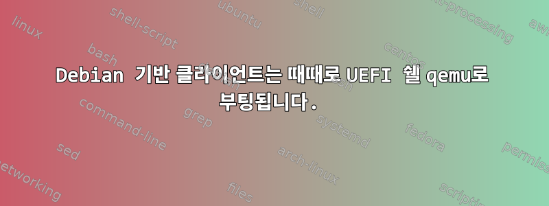 Debian 기반 클라이언트는 때때로 UEFI 쉘 qemu로 부팅됩니다.