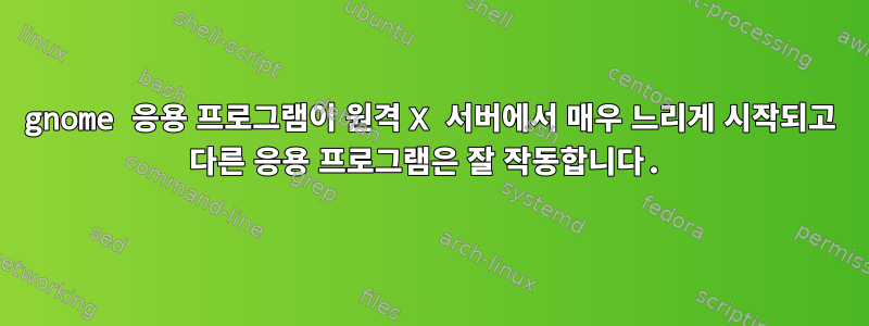 gnome 응용 프로그램이 원격 X 서버에서 매우 느리게 시작되고 다른 응용 프로그램은 잘 작동합니다.