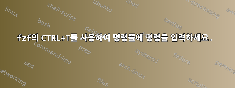 fzf의 CTRL+T를 사용하여 명령줄에 명령을 입력하세요.