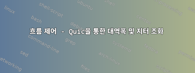 흐름 제어 - Quic을 통한 대역폭 및 지터 조화