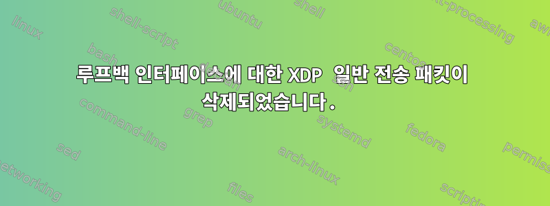 루프백 인터페이스에 대한 XDP 일반 전송 패킷이 삭제되었습니다.