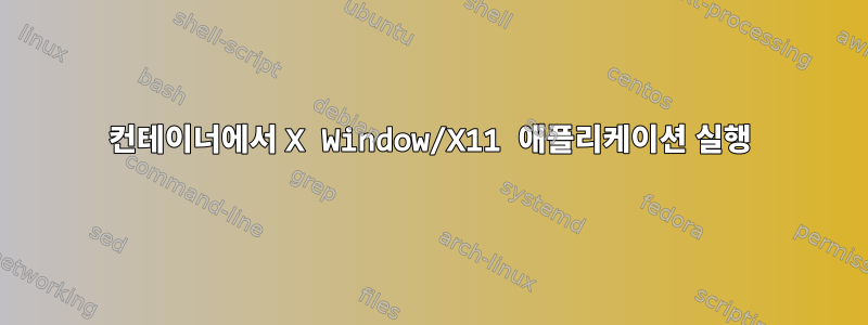 컨테이너에서 X Window/X11 애플리케이션 실행