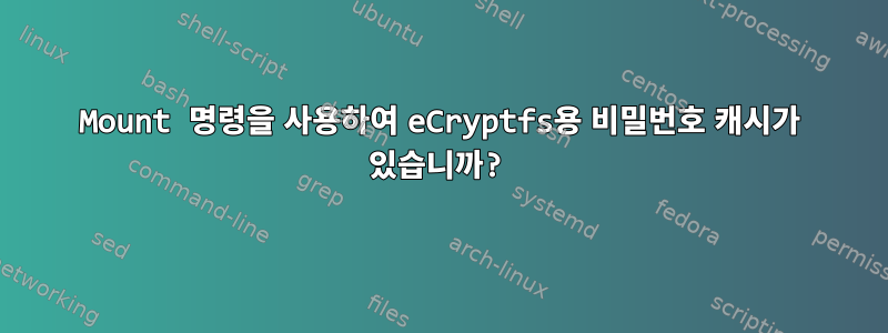 Mount 명령을 사용하여 eCryptfs용 비밀번호 캐시가 있습니까?