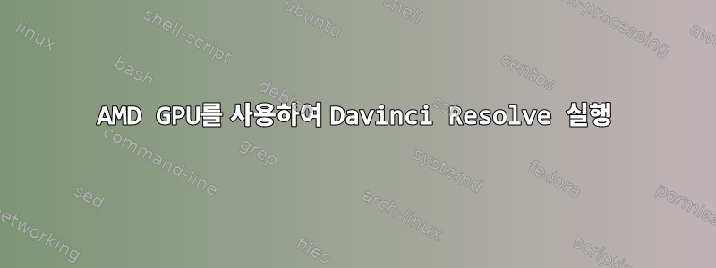 AMD GPU를 사용하여 Davinci Resolve 실행