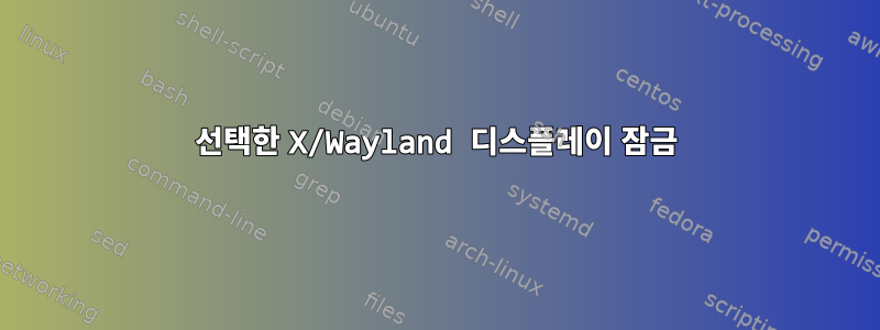 선택한 X/Wayland 디스플레이 잠금