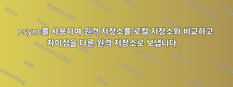 rsync를 사용하여 원격 저장소를 로컬 저장소와 비교하고 차이점을 다른 원격 저장소로 보냅니다.