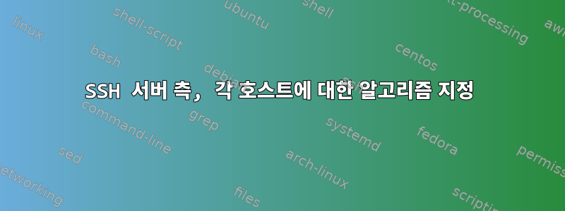 SSH 서버 측, 각 호스트에 대한 알고리즘 지정