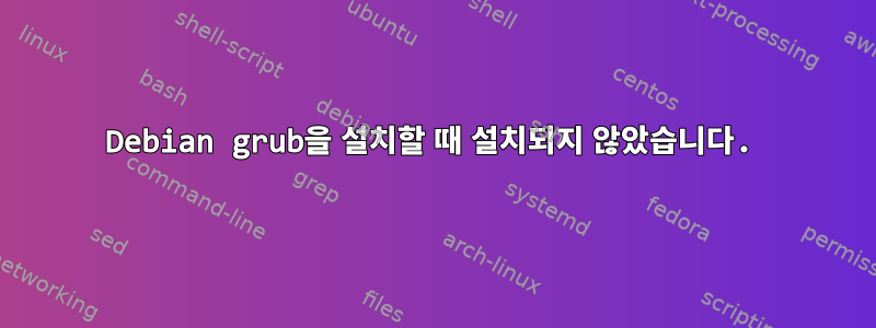 Debian grub을 설치할 때 설치되지 않았습니다.