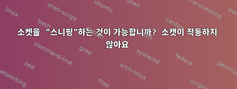 소켓을 "스니핑"하는 것이 가능합니까? 소캣이 작동하지 않아요