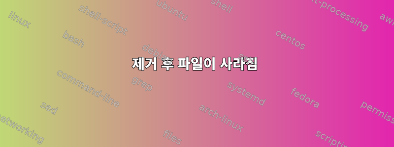 제거 후 파일이 사라짐