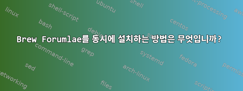 Brew Forumlae를 동시에 설치하는 방법은 무엇입니까?