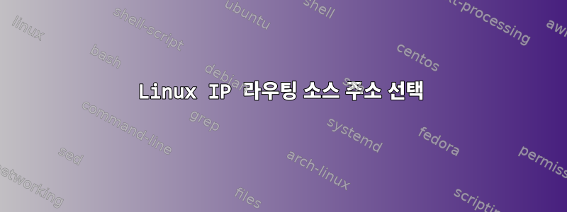 Linux IP 라우팅 소스 주소 선택