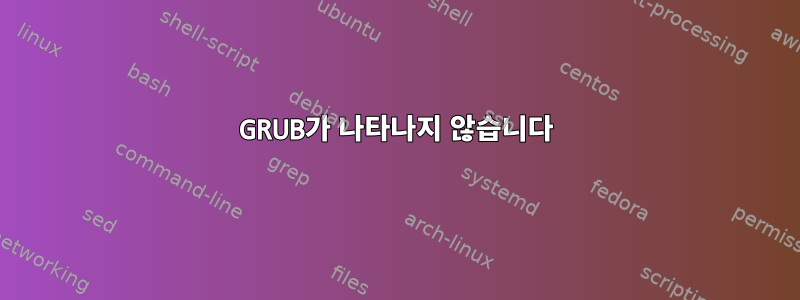 GRUB가 나타나지 않습니다