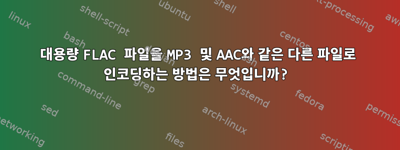 대용량 FLAC 파일을 MP3 및 AAC와 같은 다른 파일로 인코딩하는 방법은 무엇입니까?