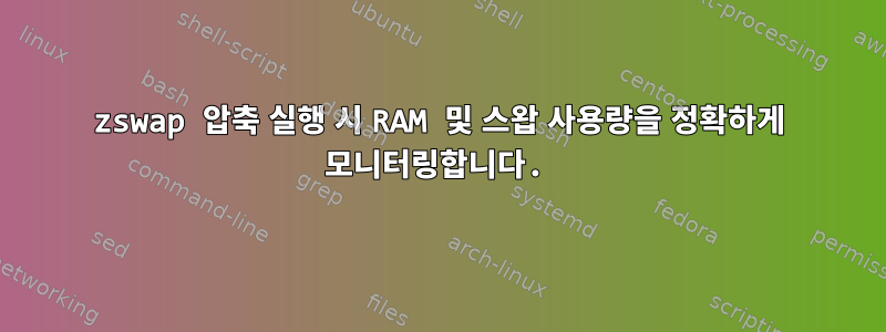 zswap 압축 실행 시 RAM 및 스왑 사용량을 정확하게 모니터링합니다.