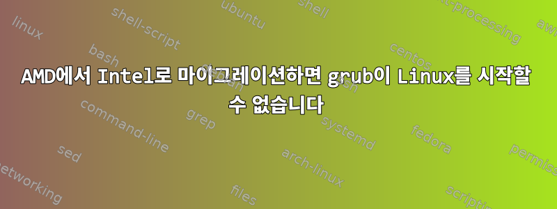 AMD에서 Intel로 마이그레이션하면 grub이 Linux를 시작할 수 없습니다