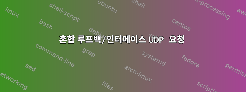 혼합 루프백/인터페이스 UDP 요청