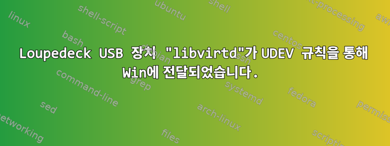 Loupedeck USB 장치 "libvirtd"가 UDEV 규칙을 통해 Win에 전달되었습니다.