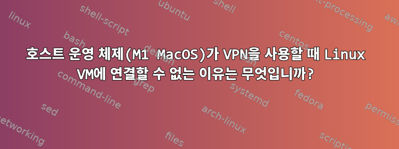 호스트 운영 체제(M1 MacOS)가 VPN을 사용할 때 Linux VM에 연결할 수 없는 이유는 무엇입니까?