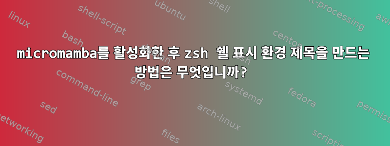 micromamba를 활성화한 후 zsh 쉘 표시 환경 제목을 만드는 방법은 무엇입니까?