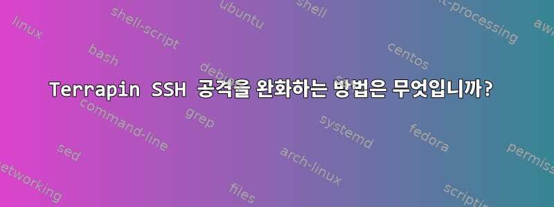 Terrapin SSH 공격을 완화하는 방법은 무엇입니까?