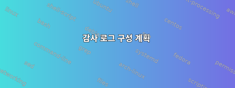 감사 로그 구성 계획