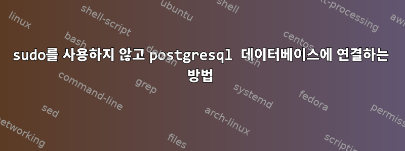 sudo를 사용하지 않고 postgresql 데이터베이스에 연결하는 방법