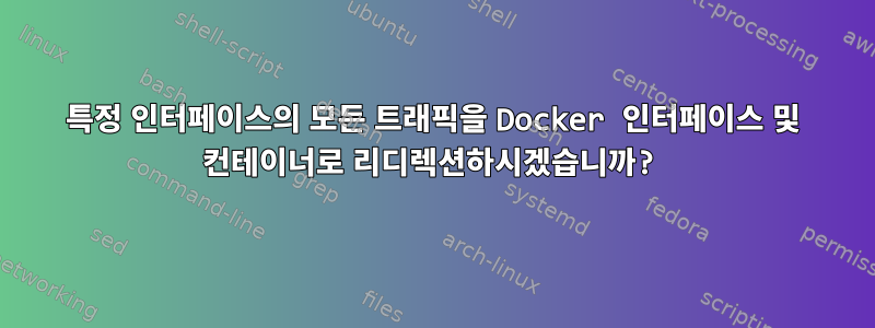 특정 인터페이스의 모든 트래픽을 Docker 인터페이스 및 컨테이너로 리디렉션하시겠습니까?